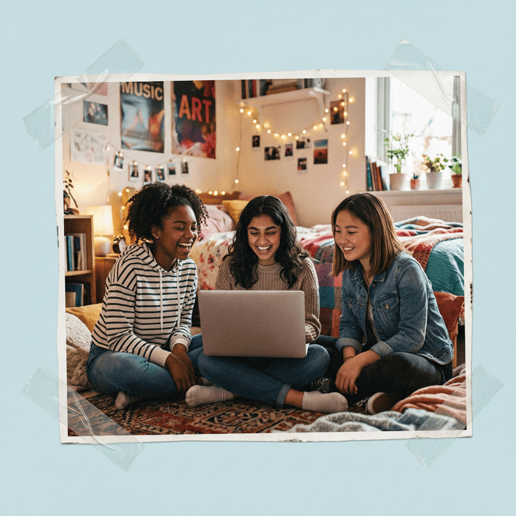 teens looking at a laptop